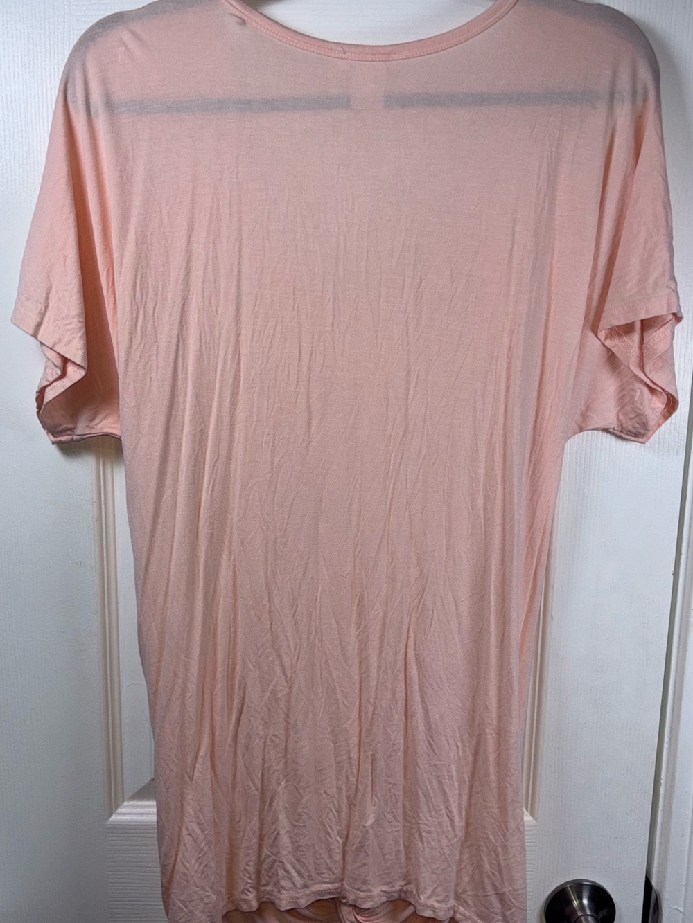 VENUS Light Peach Pocket Knot-Front Short Sleeve Tee - Picture 7 of 9